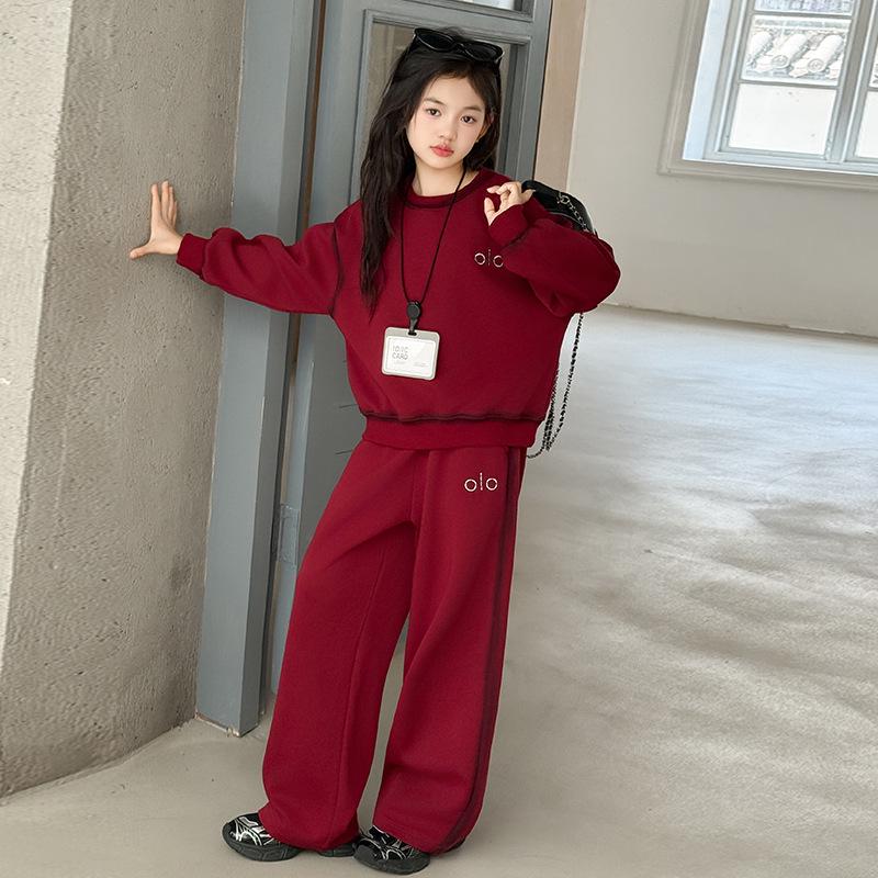 

Girls Fashionable Autumn 2025 Korean-Style Outfit: Water-Washed Spray-Dyed Set 120 cm