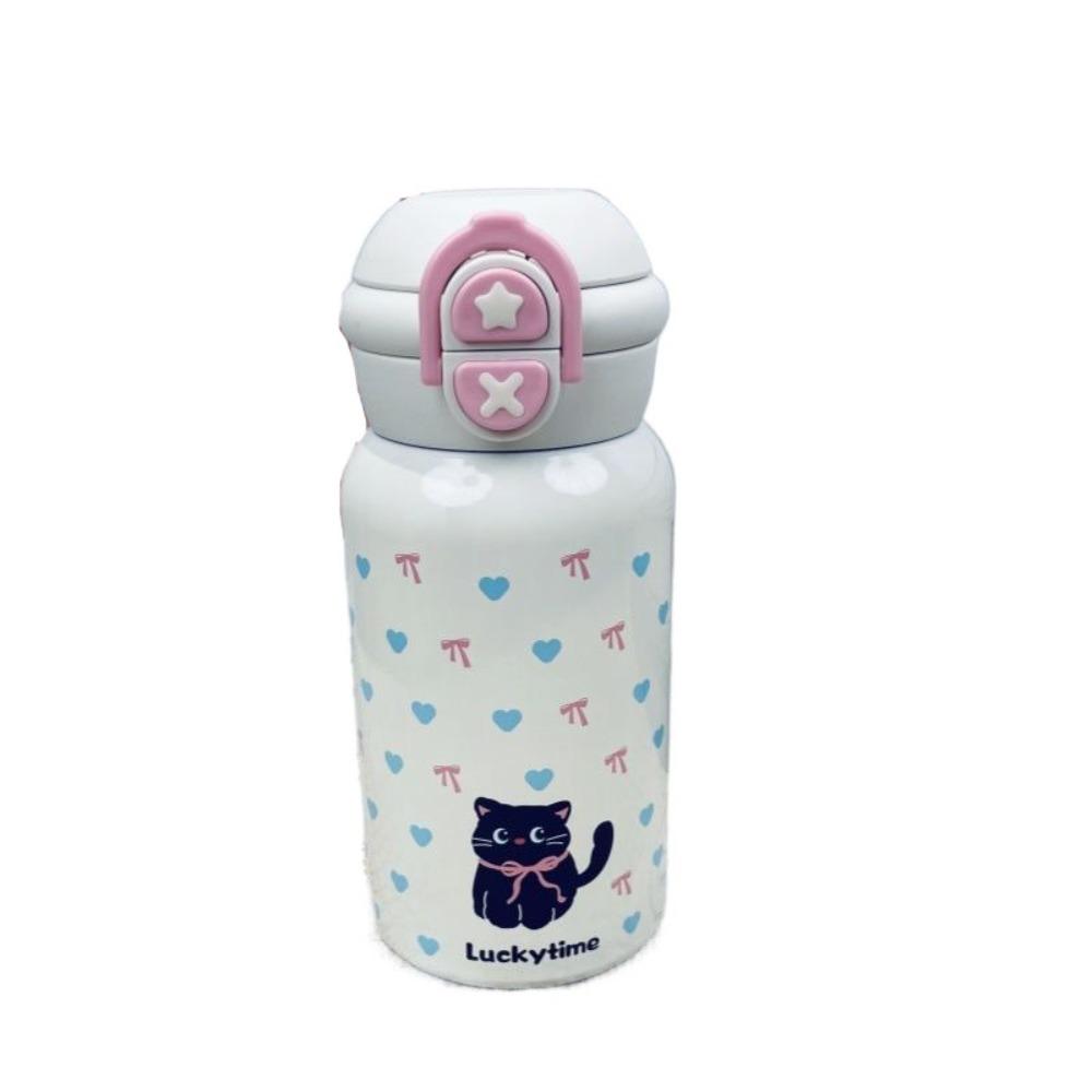 Leak-proof Thermal Water Bottle Straw Design Bouncing Insulated Tumbler Cat Thermos Cup  Student