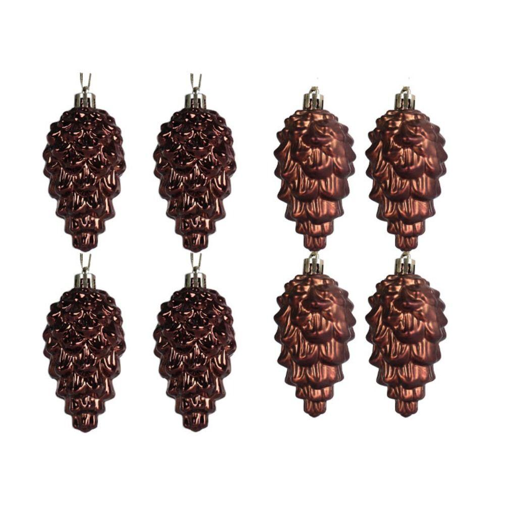 8PCS Bright/Matte Christmas Pinecone Pendant Hanging Christmas Decoration  Christmas