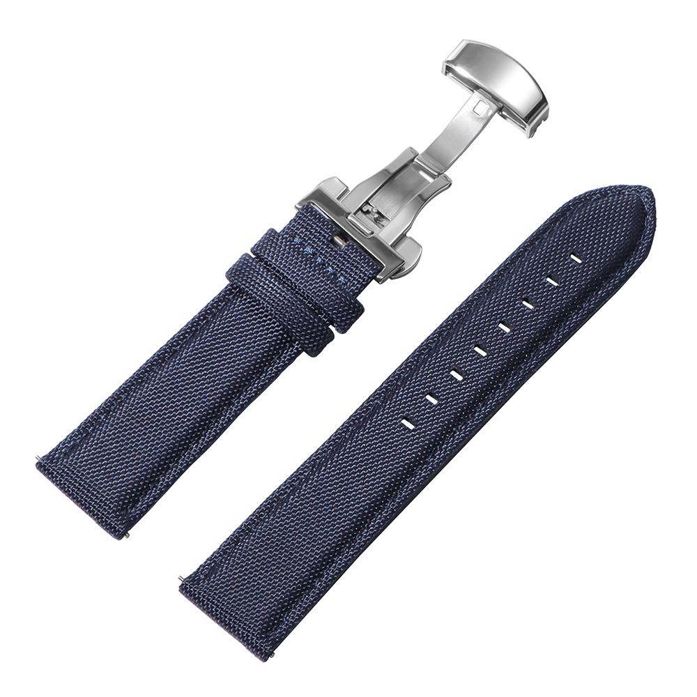 Waterproof Sailcloth Watch Band 20mm 22mm Quick Release Watch Strap Durable Nylon Wristband Sports Deployment Buckle Bracelet