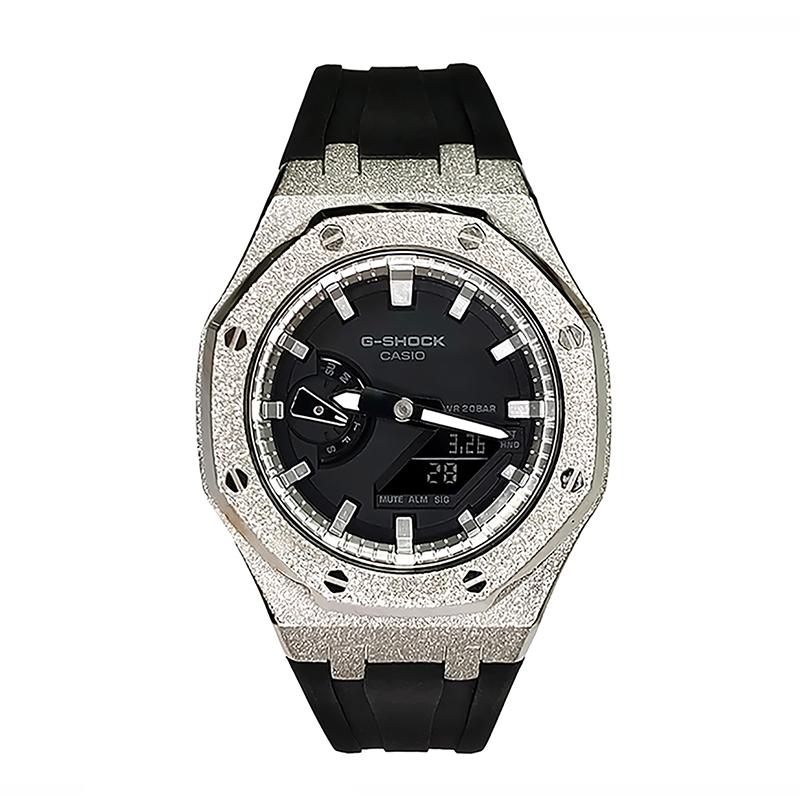 

CASIO Men Liquid Crystal,Analog Dual Display Series 44mm Black Watch GA-2100-1A1(Watch3--)