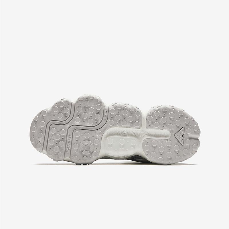 Anta Kids Panstone Trendy Fashion Thickened Non-Slip Wear-Resistant Low-Top Casual Shoes Kids casual shoes Gray White A12446922-3
