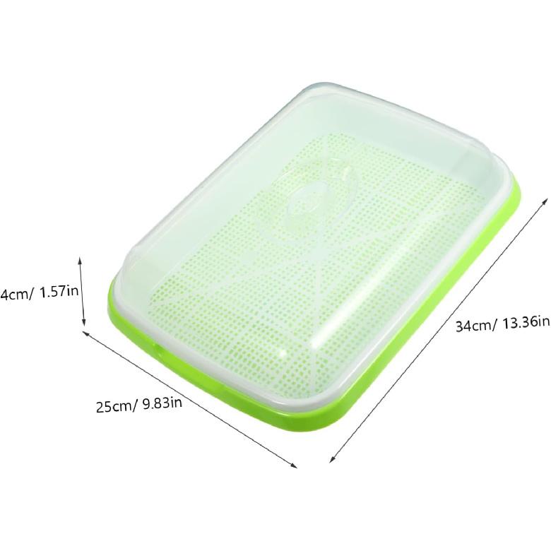DOITOOL 1 Set Sprouter Tray with Lid Cultivation Germination Nursery Sprouting Tray Wheatgrass Soybean Grower for Garden Home Office