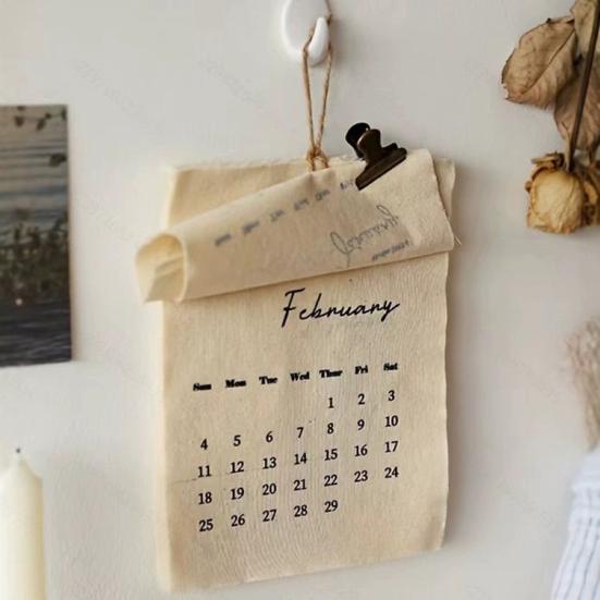 2026 Cloth Wall Calendar Wall Hanging Fabric Calendar Jan. 2026 - Dec.