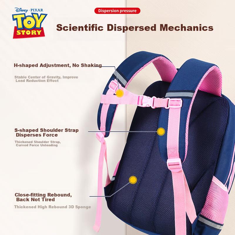 Disney Backpack for Elementary School Girls Grades 1-3 Lightweight Breathable Layered Large Capacity