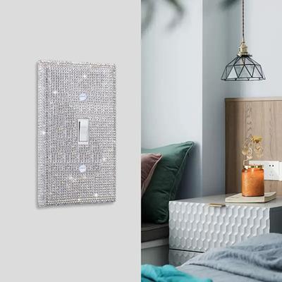 2 Stück Strass Steckdosenwandplatte Einzelwippschalterplatte Zuhause Büro