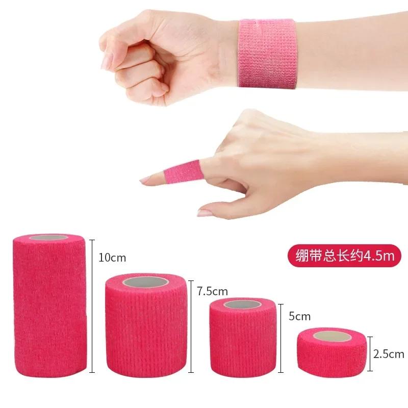 1Roll 2.5/5/10cm*4.5m Gauze Medical Bandage Self-adhesive Breathable Elastic Bandages for Sports Fixing Finger Wrist Leg