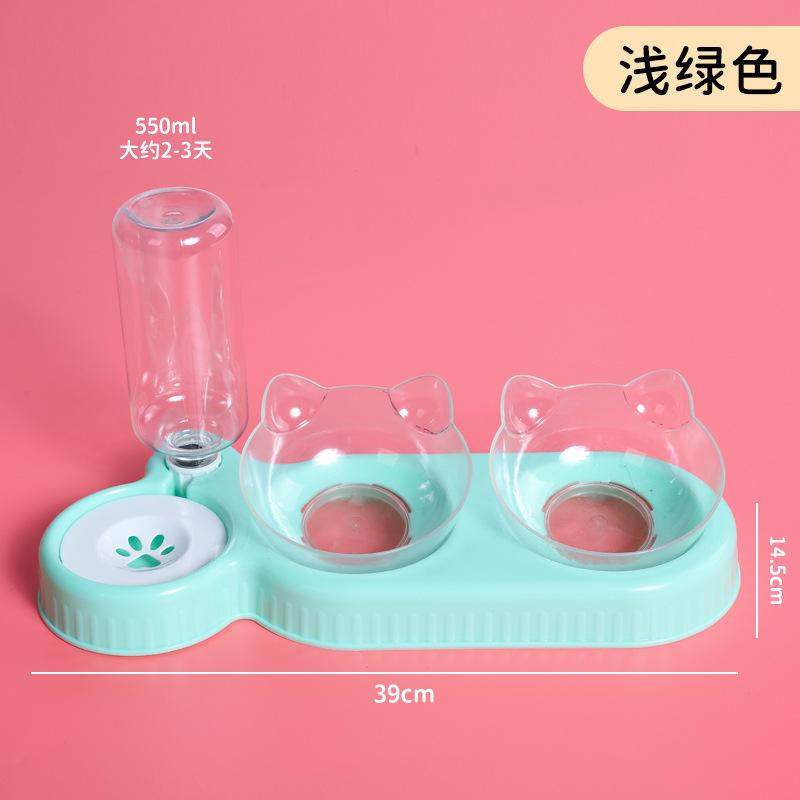 

Миска для кошек, поилка для кошек, автоматическая кормушка, двойные миски для кошек, поилка для домашних животных, контейнер для еды с подставкой для питья, аксессуары для кошек небесно-голубой