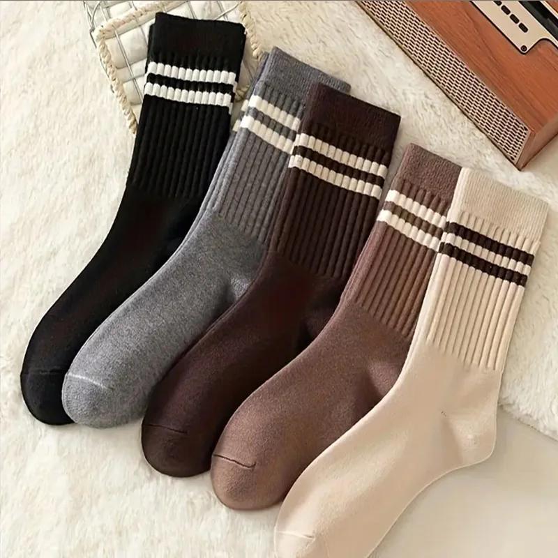 Women JK Fashion Socks for Sports Daily Wear Cute Fall Winter Collection Pack Trendy Striped Crew Socks