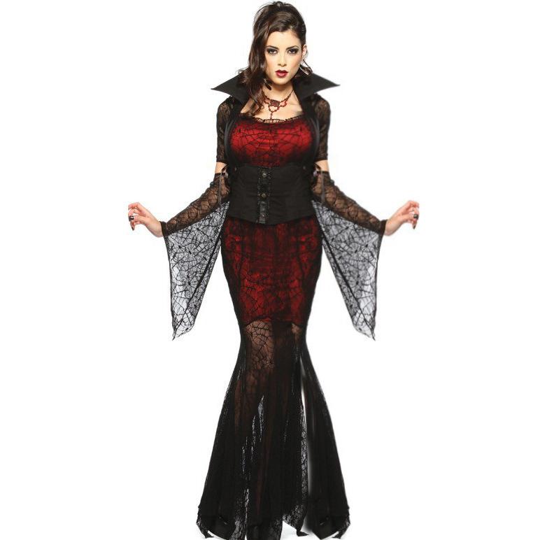 New Halloween costumes Vampire demon witch skirt cospay European and American dress long dress witch costume
