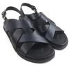 Pristine HERMES Sandals Hercules Black Navy Leather Mens 44 Used