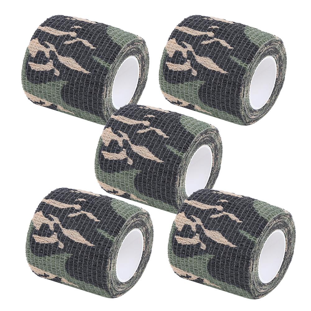 (5Pcs Set) SelfAdhesive NonWoven Outdoor Strench Tape Hunting Camouflage Tapes(Camouflage Des Bois )