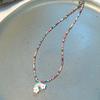 Fashionable Sweet Beads Necklace Short Choker Y2K Colorful Jewelry Pendant Necklace Rice Beads Material for Women Girls