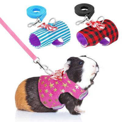 Kleines Haustiergeschirr, Leine-Set, Fliege, Brustgurt für Kaninchen, Hamster, Eichhörnchen, Frettchen, Meerschweinchen, Spaziergänge