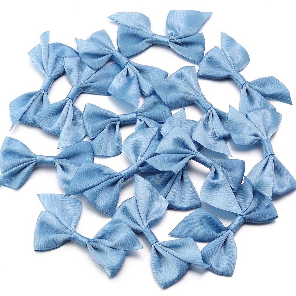 20pcs 4x7cm Polyester Satin Ribbon Bows Colorful Handmade Bow Flower For DIY Christmas Party Clothing Headwear Decor Accessories