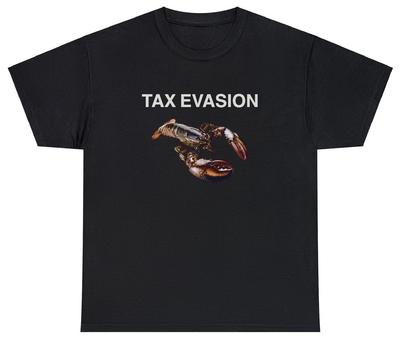 T-shirt Evasione Fiscale Divertente IRS Odio Umorismo Aragosta Bizzarramente Specifica Unica Meme Tee