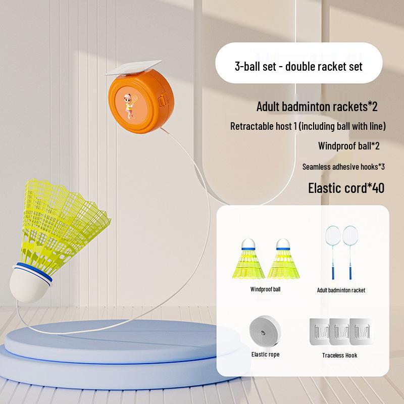 Elastic Rotating Badminton Trainer for Solo Practice - Indoor/Outdoor, Kid/Adult
