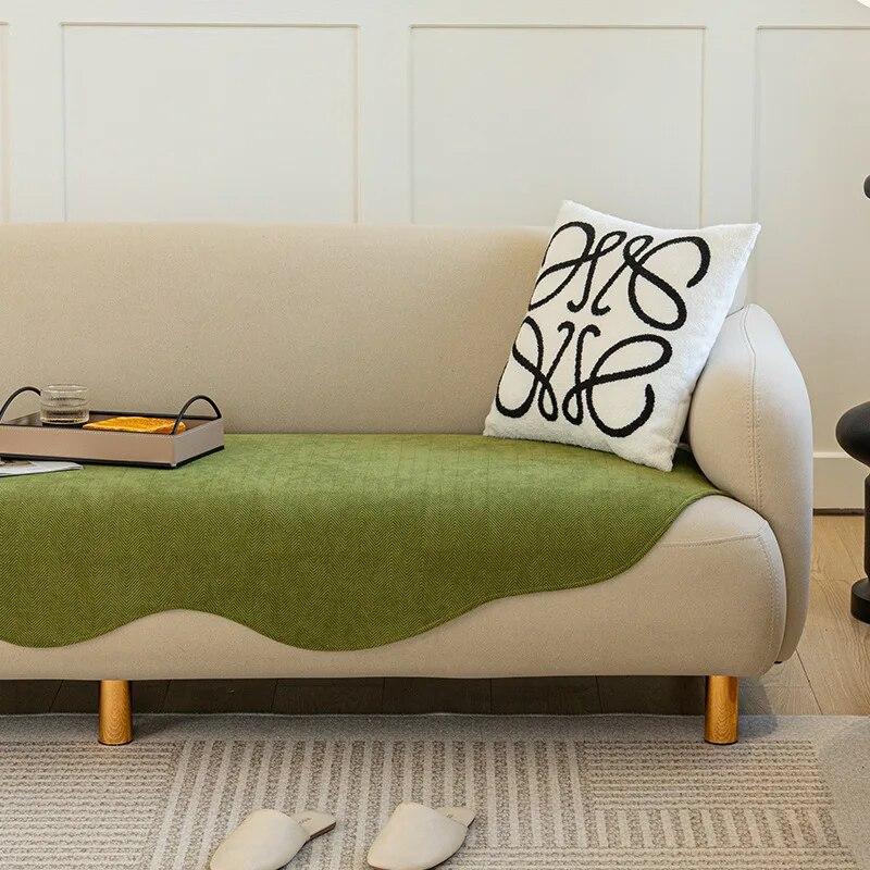Unregelmäßig geformte weiche Sofahandtücher, einfarbig, luxuriöse Sofabezüge für Wohnzimmer, ganzjährig, universelle rutschfeste Couchbezüge