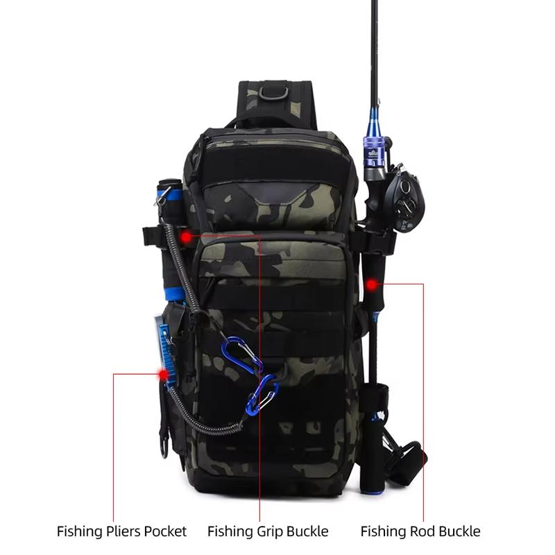 Men's Fishing Chest Bag Tactical Backpack Sports Shoulder Outdoor Fanny Pack Hiking Climbing Cycling Sling Bags Camping Bag