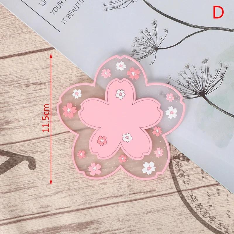 Cherry Blossom Heat Insulation Pad Dining Table Mat Anti-skid Cup pads Non-slip Coaster Kitchen Accessories Coasters Table Mat