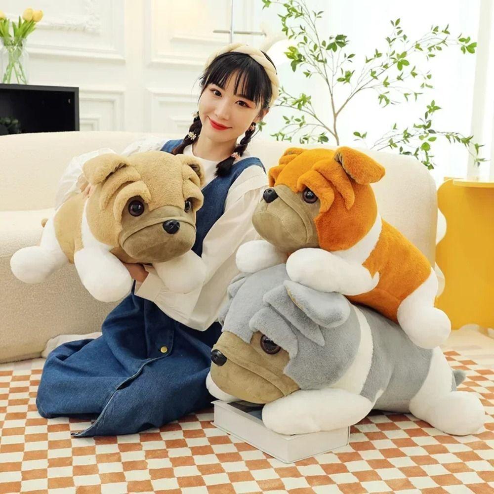 PP Cotton Shar Pei Dog Plush Toy Thick Eyelids Animals Stuffed Toys  Christmas