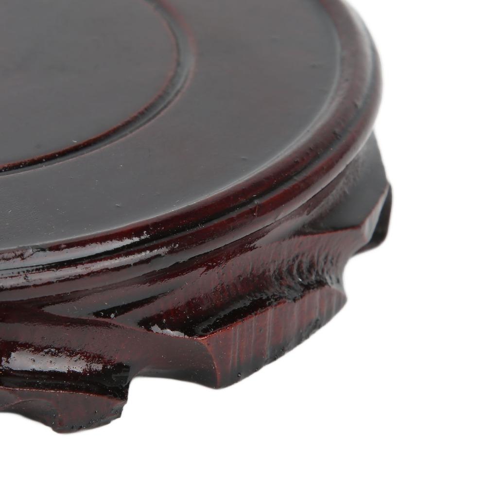 Carved Round Wooden Base Round Wooden Pedestal Base Oriental Display Stand Table Decoration