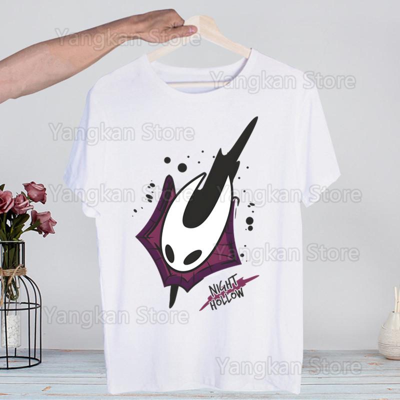 Hollow Knight Ghost Knight Game Skull T Shirt Fashion Tshirt Summer Mens Novelty Short Sleeve T-shirt Men Funny Tops
