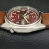 VINTAGE SEIKO 5 AUTOMATIC 6309A JAPAN MENS MAROON COLOR DIAL WATCH A701553-5 R206b-a701553