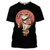 Summer T-shirt Men Cool Street Fashion Casual Men's Cat Print 3D Print T-shirt Street Casual Top