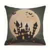 Halloween Linen Pillow Cover Printed Pillow Cover
