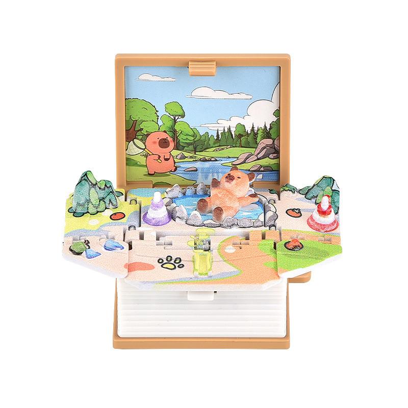 3d Pop Up Puzzle Book Keychain With Fortress Scene For Stress Relief And Creative Gift