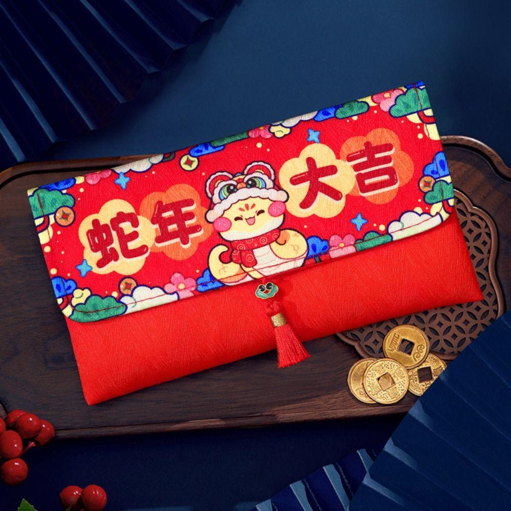 Traditional Snake Year Red Envelopes Cloth Lucky Money Packet  Celebration Party