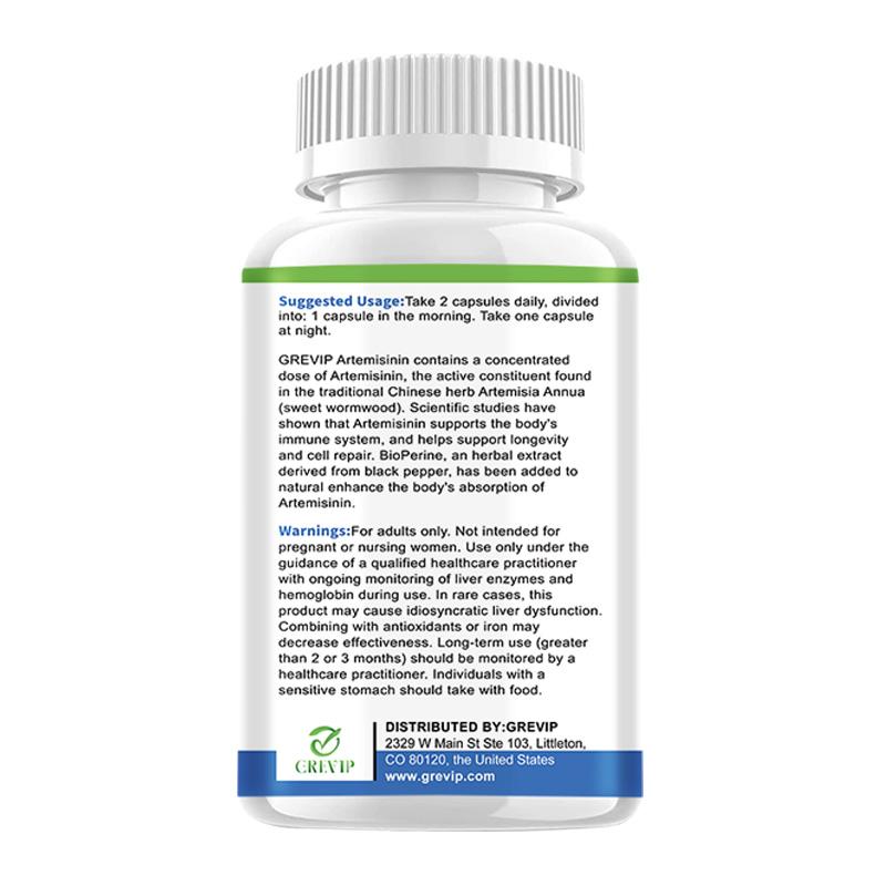 Bevat artemisinine-extract, 100 mg, versterkt het immuunsysteem, geschikt voor volwassenen, veganistisch.