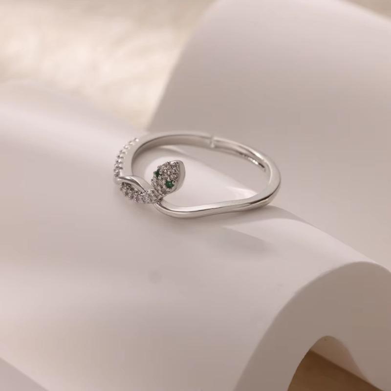 Retro Titanium Steel Ring Female Golden Snake Versatile Simple Hip Hop Personality Open Snake Hot Selling Trend