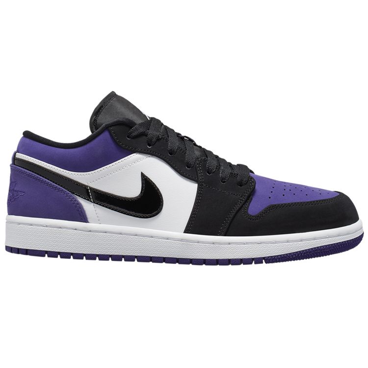 Air Jordan 1 Low Court Purple Unisex Sneakers White Black-Court-Purple 553558-125