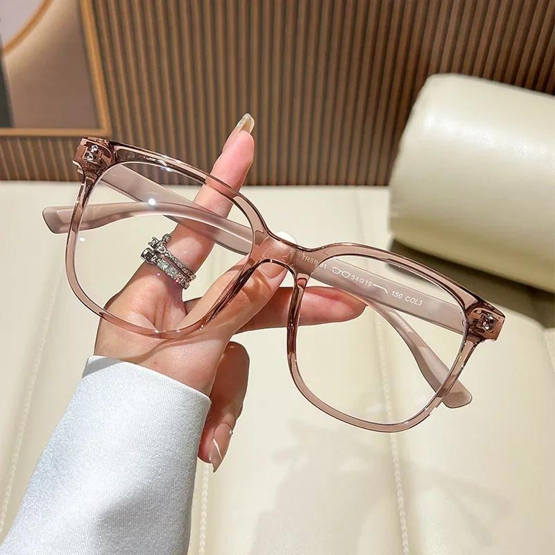 Men Women Fashion New Full Frame Blue Light Blocking Glasses Women Fashion Premium Feeling Large Frame Glasses Hd Flat Glasses