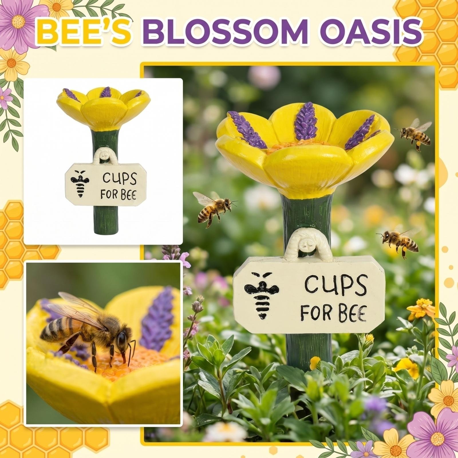 

Flower Shaped Resin Bee Waterer Garden Decoration Bee Drinking Station 6 5x10cm Outdoor Bee Water Feeder for Garden and Patio One Size зелёный