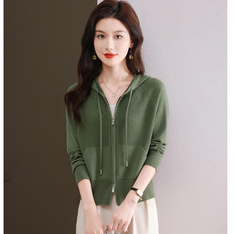 SNOWFLYING Women s Double-Zip Hooded Cardigan L