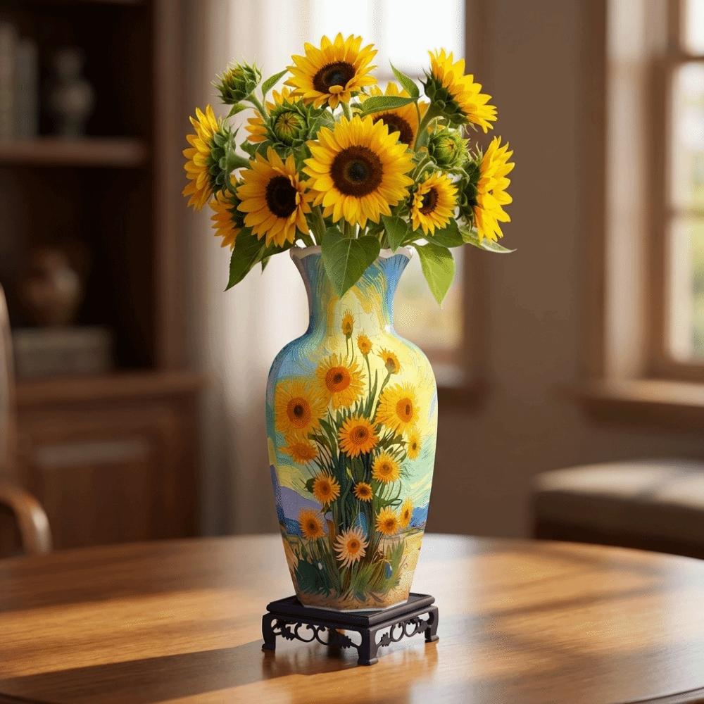 Artistic 3D Puzzle Vase Waterproof Flower Vase Jigsaw Home Decoration Vase  Housewarming Gift