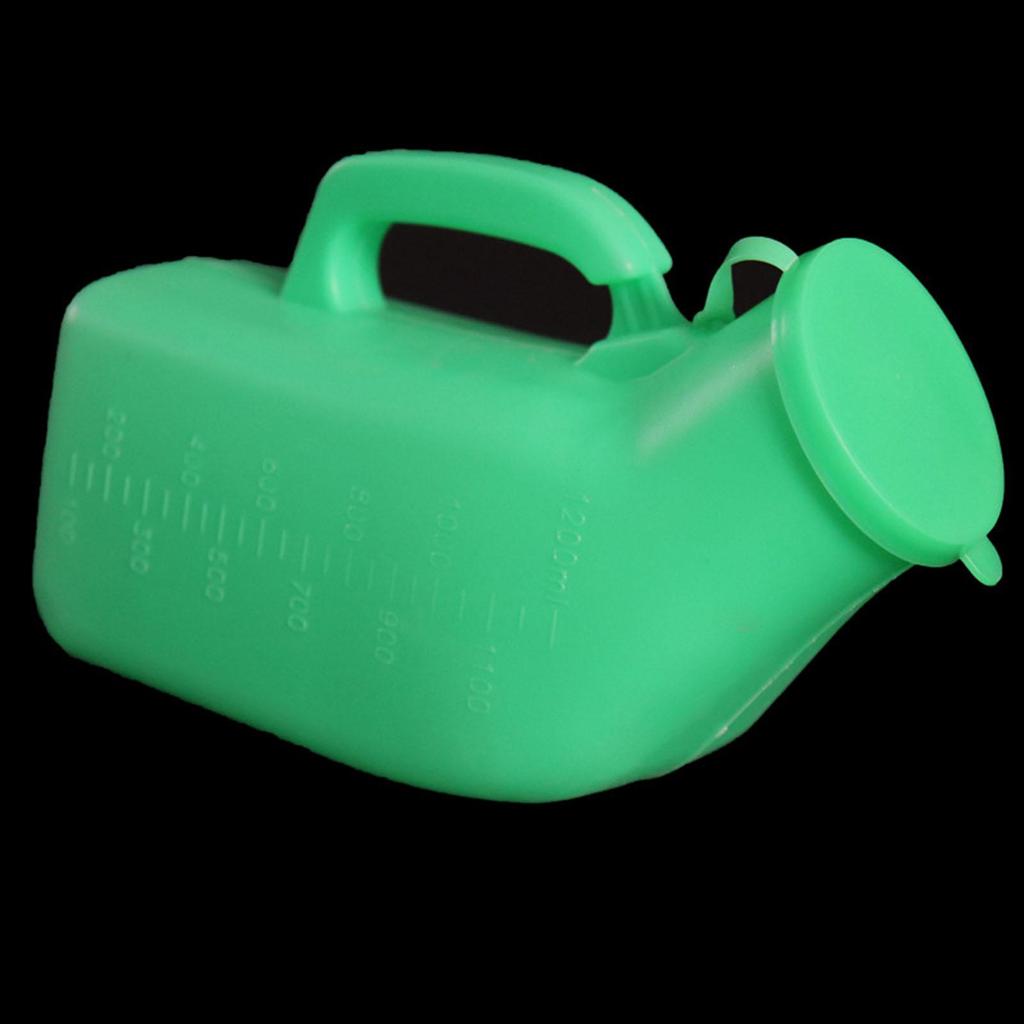 Male Urinal Plastic with Handle & Lid 1200ml Pee Bottle Men's Potty Bedpan for Hospital Emergency Car Camping Bedridden Patients