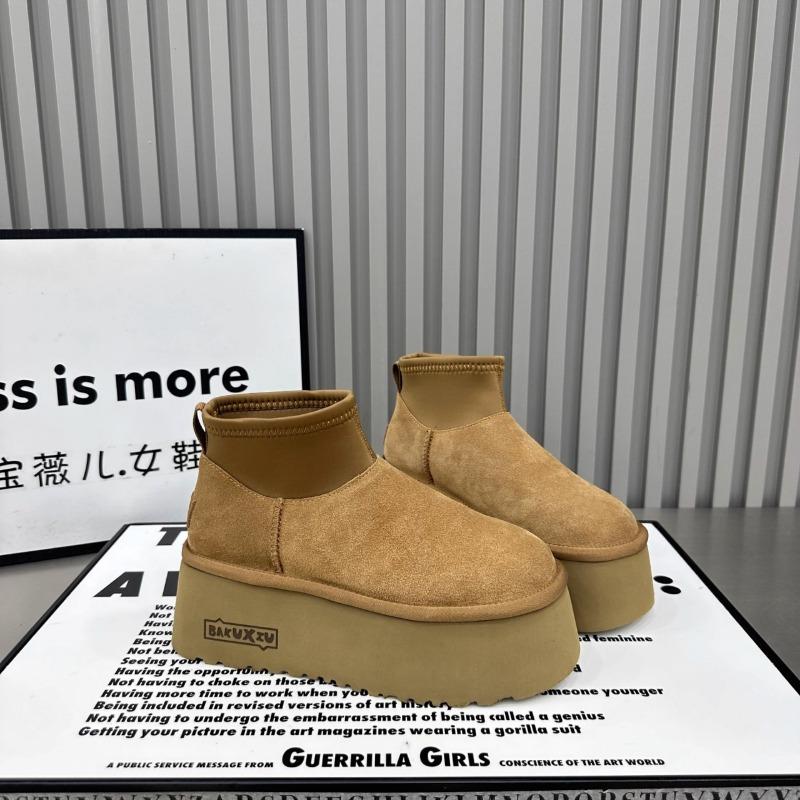 AJGS Leopard Dámské Kožešinové Platformové Sněhule Kotníkové Zimní Semišové Teplé Boty Dámská Značka 2024 Trend Plyšové Ploché Bavlněné Ležérní