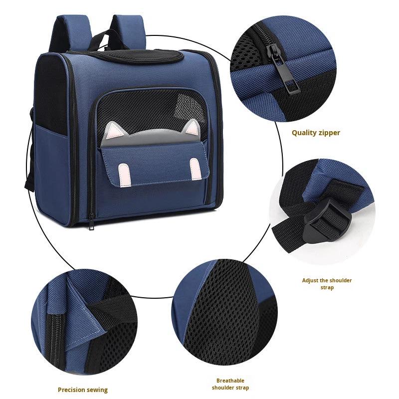 Pet Cat Carrier Outdoor All-Season Universal Convenient Backpack Handheld Large Space Comfortable Breathable