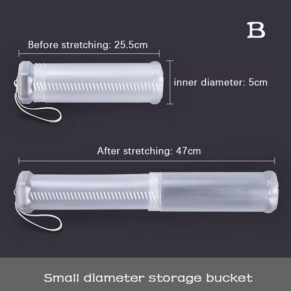 Transparent Telescopic Pen Holder Clear Plastic Cylinder Brush Storage Sketching Brush Storage 25.5cm