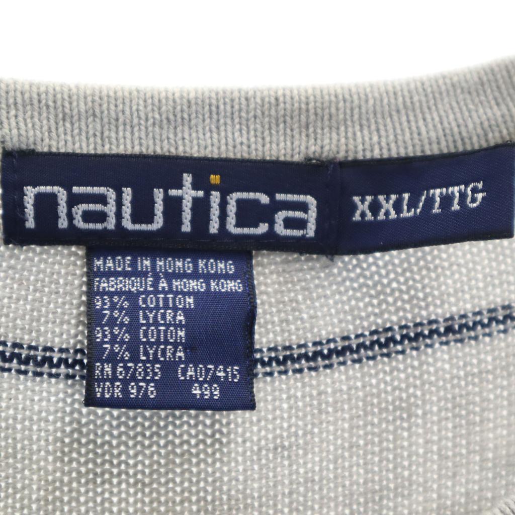Nautica 90er Jahre Altes Karomuster Langarm Strick XXL Grau Pullover Große Größe Herren Gebraucht