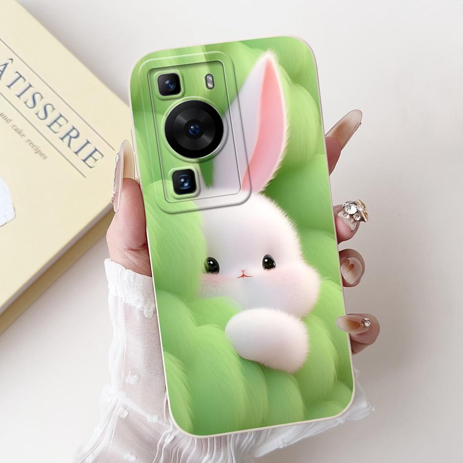 For Huawei P60 Pro Case MNA-LX9 Cover Cute Cartoon Rabbit Panda Soft Liquid Silicone Protective Cover For HuaweiP60 P60 Art Capa