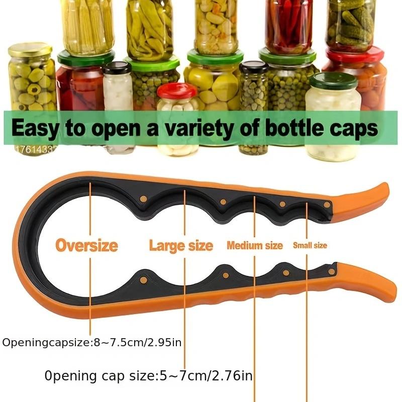 Four in one bottle opener, can opener, anti slip bottle cap twisting tool