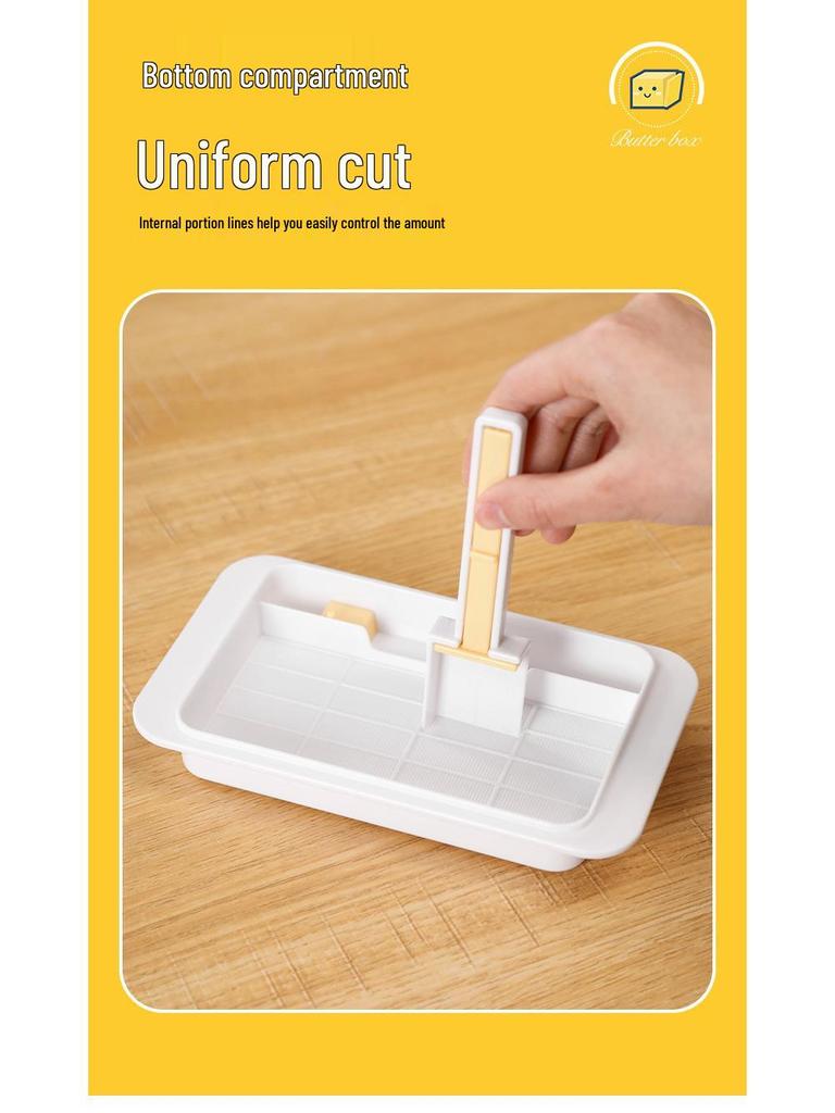 Butter and Cheese Portioning and Storage Box with Cutting Divider