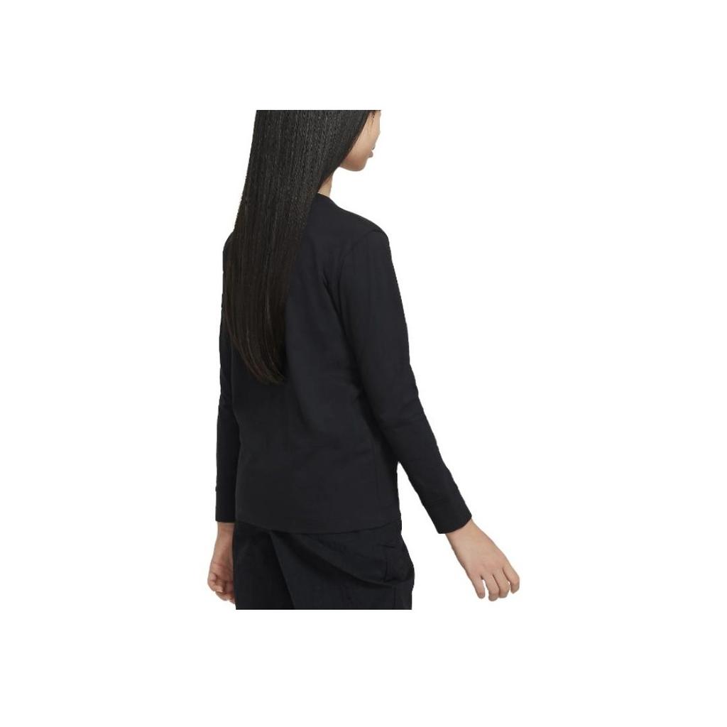 Nike Sportswear Comfortable Soft Versatile Skin-Friendly Long Sleeve T-Shirt Kids Tops Black FZ4946-010