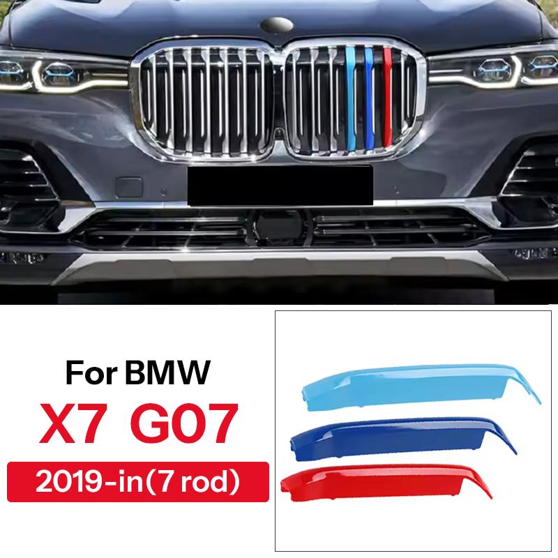 For BMW X1 X2 X3 X4 X5 X6 X7 E84 F48 F49 F39 E83 F25 G01 F26 G02 E70 F15 E53 G05 E71 E72 F16 G06 G07 3Pcs Car Grille Trim Strip