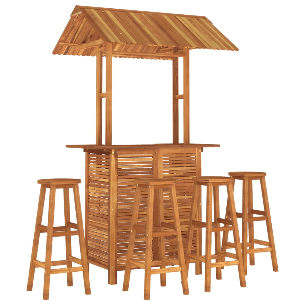 Vidaxl 5-Cz. Garden Bar Furniture Set, Solid Acacia Wood